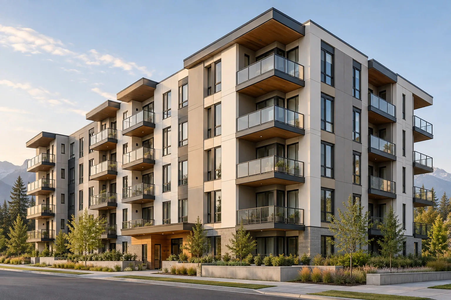 Illustrative multi-family architectural concept from the Ampro company profile
